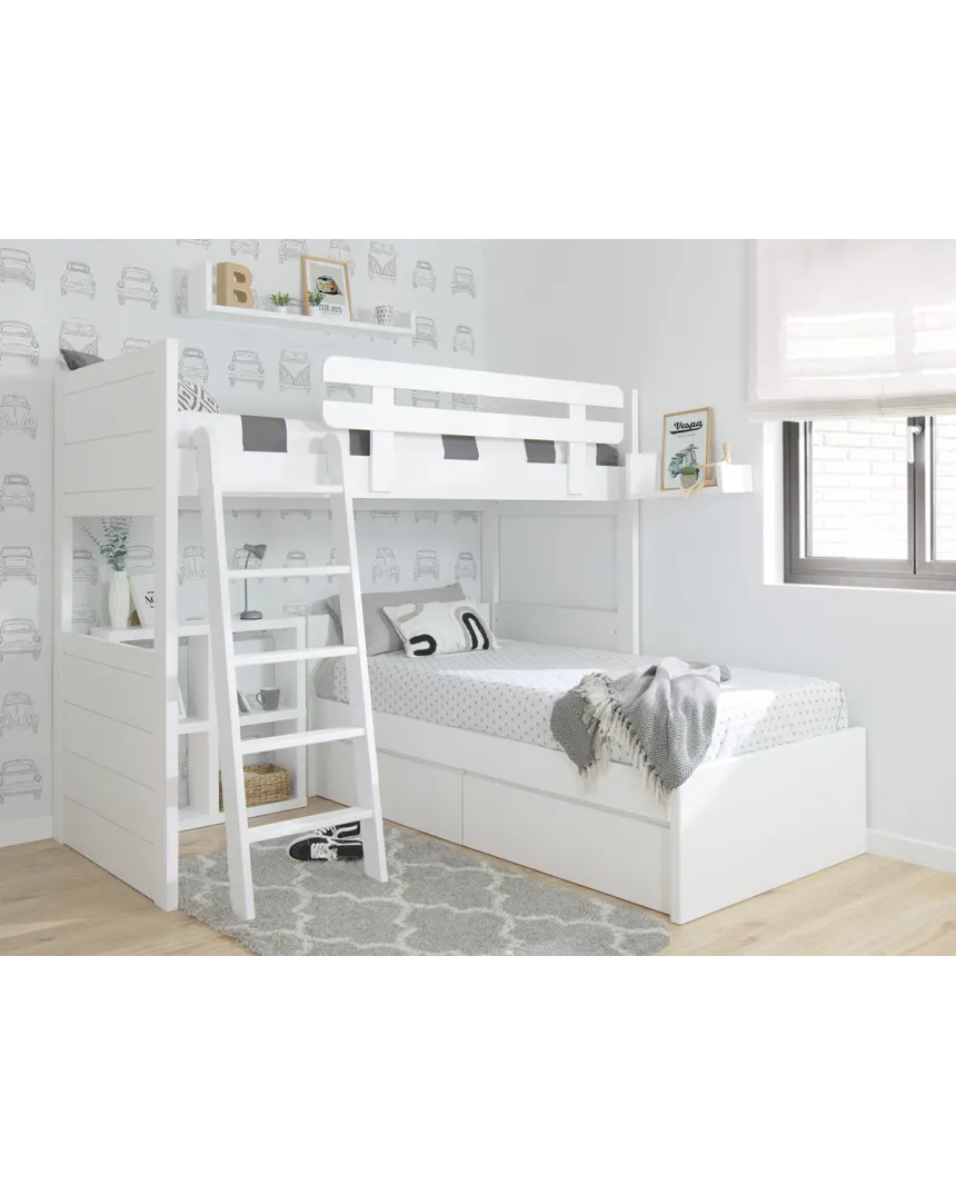 Beliche juvenil em L com gavetas | Envio gratuito! 2