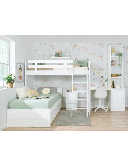 Beliche juvenil em L Lineal com gavetas – Envio gratuito!