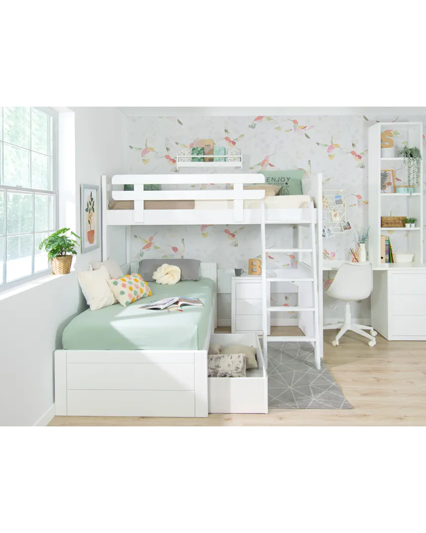 Beliche juvenil em L Lineal com gavetas – Envio gratuito!