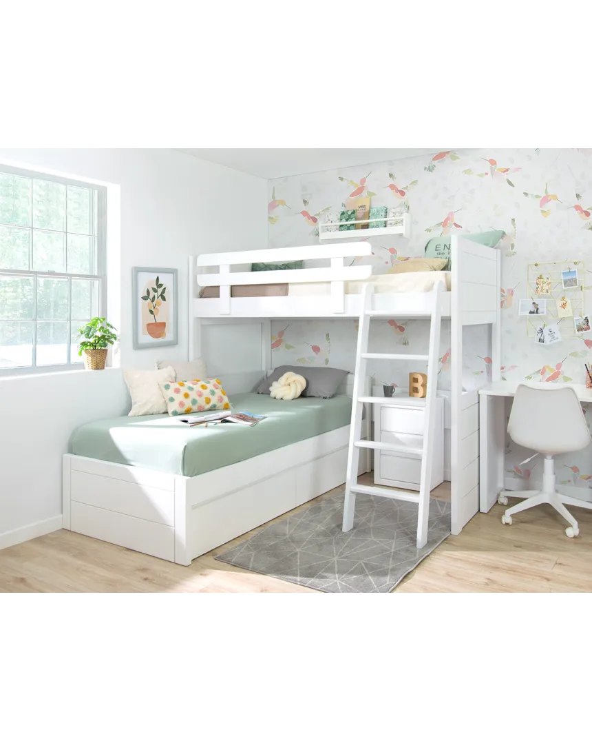 Beliche juvenil em L Lineal com gavetas – Envio gratuito!