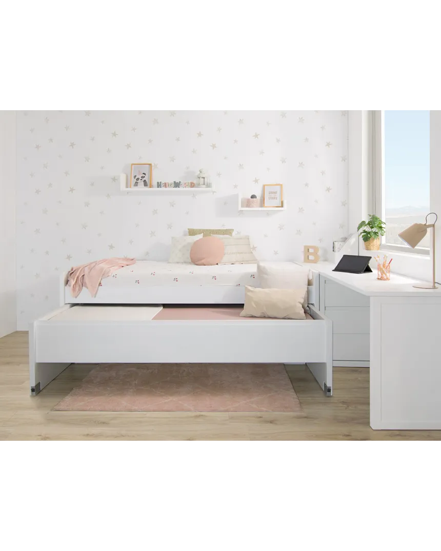 Quarto cama compacta juvenil com secrétaria | Móveis Bainba 2