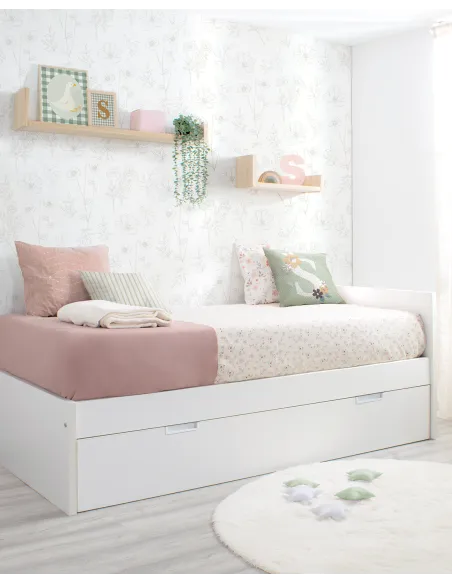 Cama dupla laminada 90 x 190cm | Cabeceira baixa