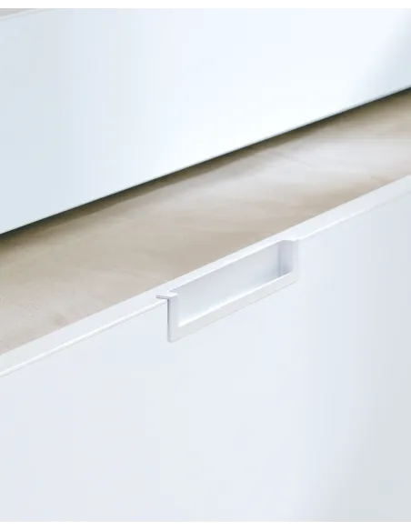 Cama dupla laminada branca baixa | Entrega gratuita