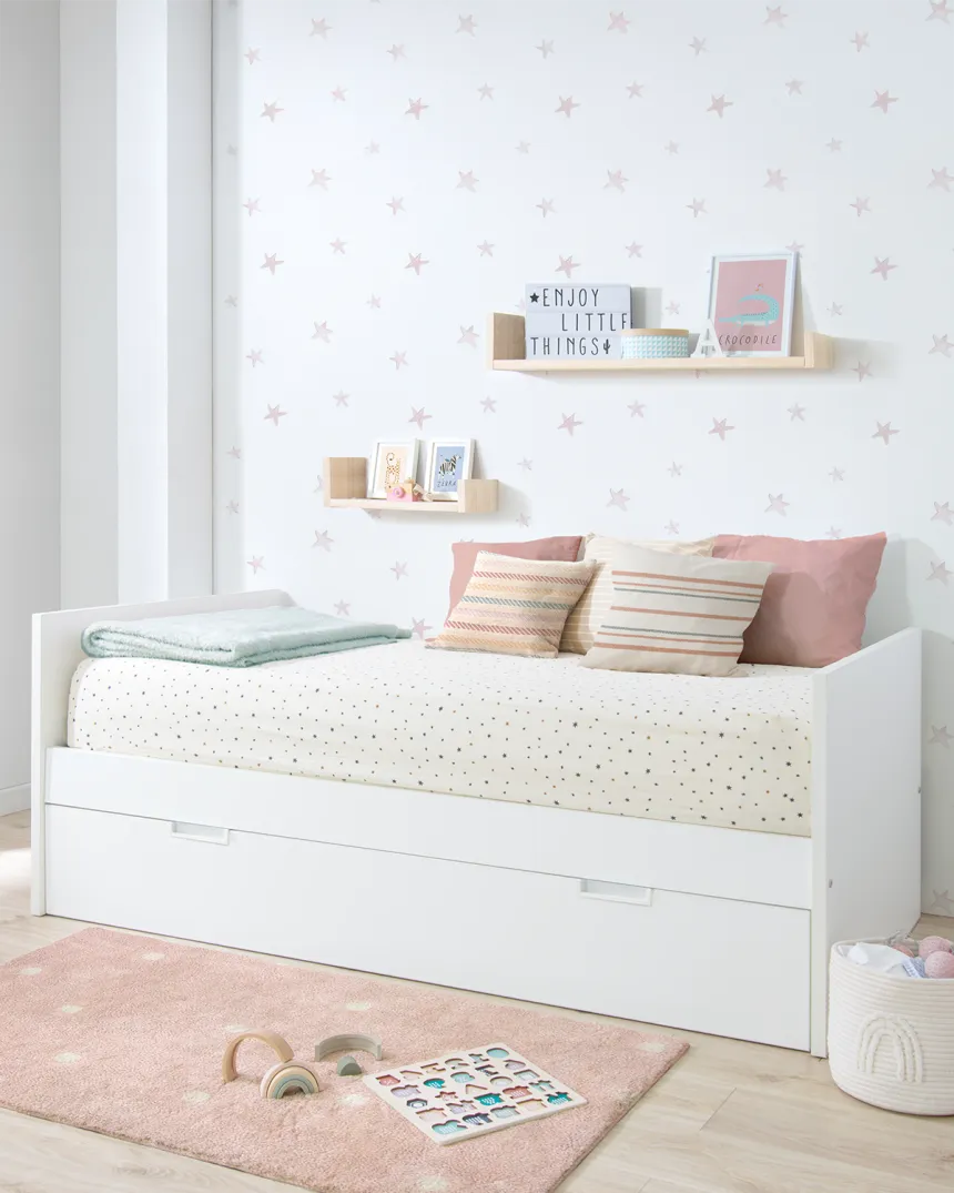 Cama dupla laminada branca 90 x 190cm | Entrega gratuita