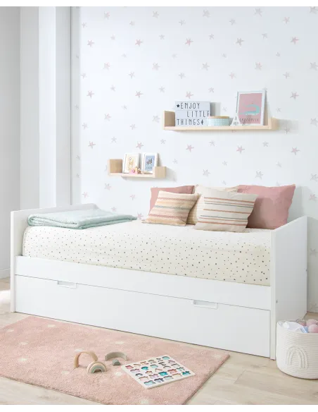 Cama dupla laminada branca 90 x 190cm | Entrega gratuita