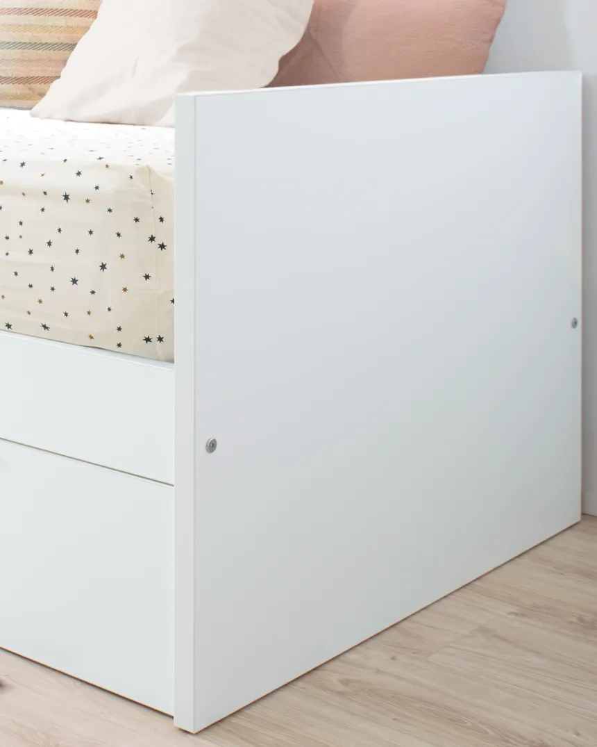 Cama dupla laminada branca 90 x 190cm | Entrega gratuita