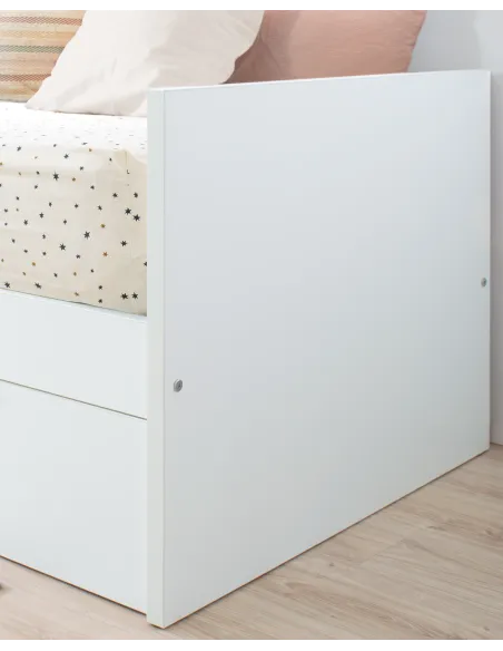 Cama dupla laminada branca 90 x 190cm | Entrega gratuita