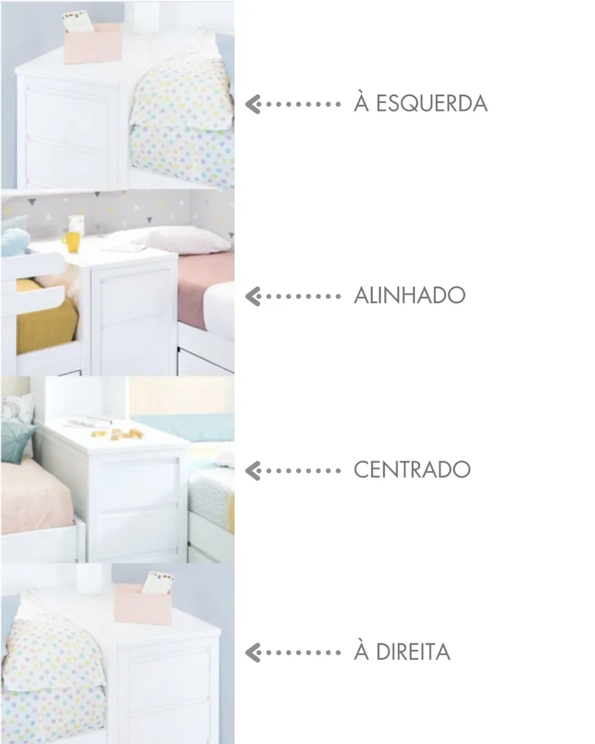 Quarto partilhado em L com camas lineares e estante | Móveis bainba