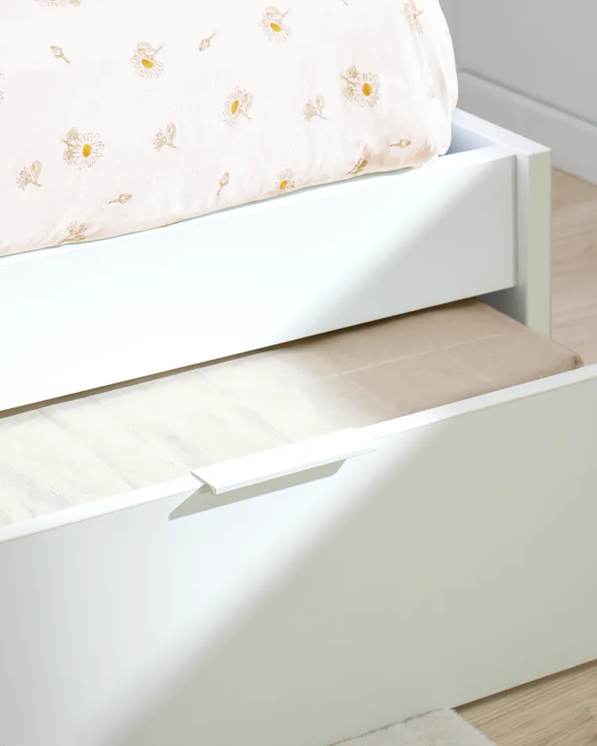 Cama dupla laminada branca baixa | Entrega gratuita