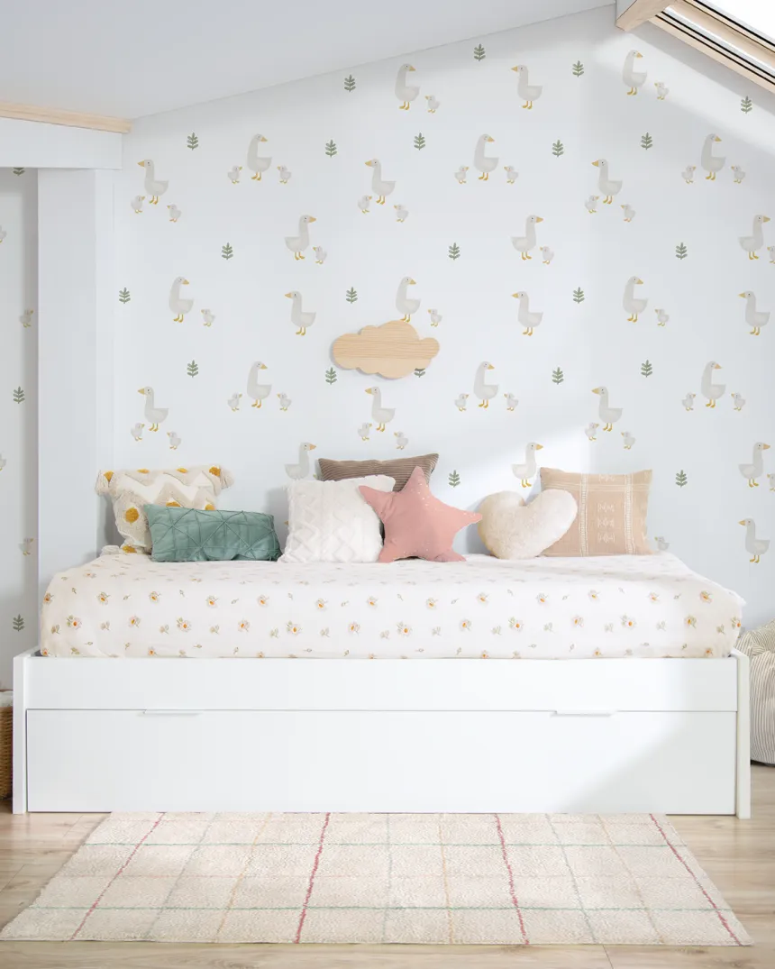 Cama dupla laminada branca baixa | Entrega gratuita