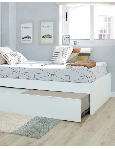 Cama dupla laminada 90 x 190cm | Cabeceira baixa