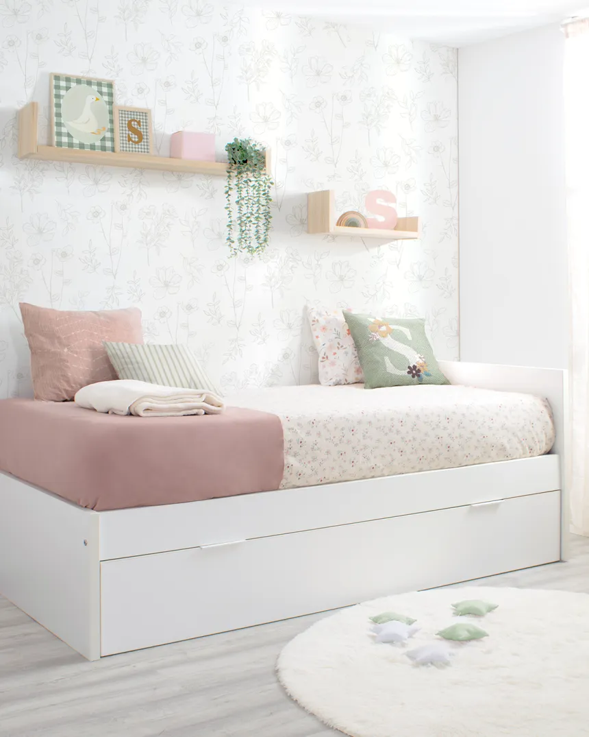Cama dupla laminada 90 x 190cm | Cabeceira baixa