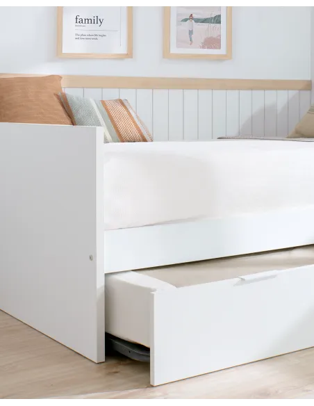 Cama dupla laminada branca 90 x 190cm | Entrega gratuita