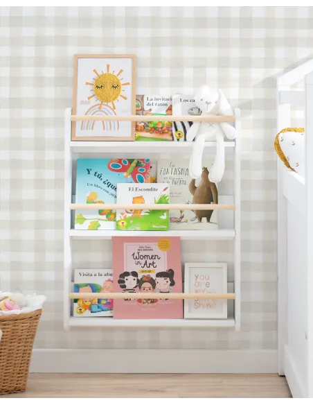 Biblioteca de parede Montessori Nórdica -Entrega gratuita
