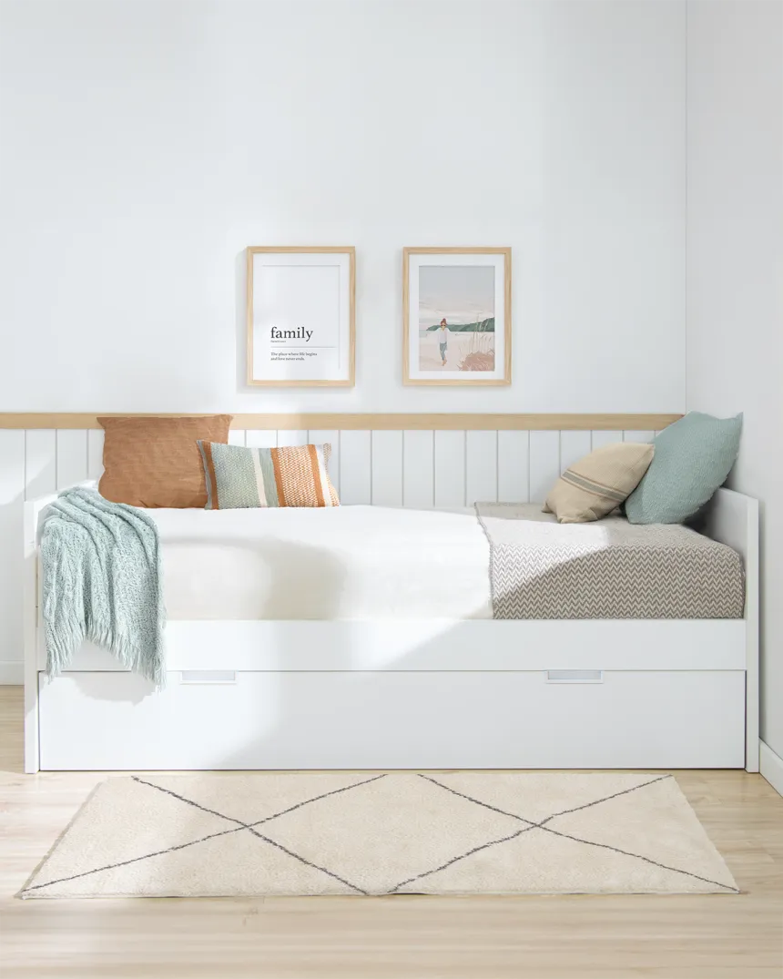 Cama dupla laminada branca 90 x 190cm | Entrega gratuita