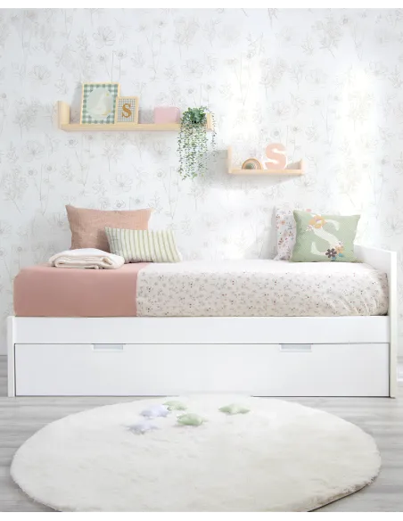 Cama dupla laminada 90 x 190cm | Cabeceira baixa