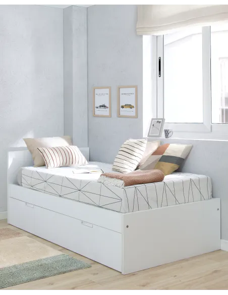 Cama dupla laminada 90 x 190cm | Cabeceira baixa