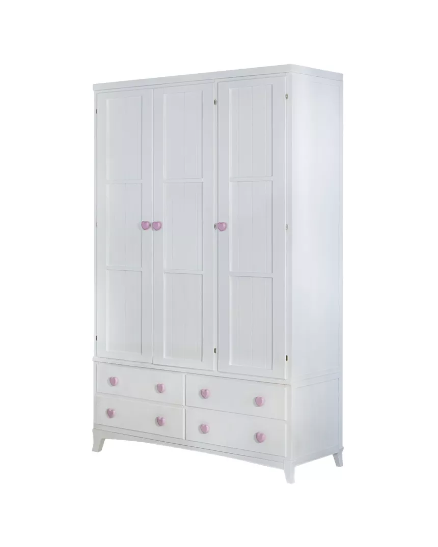 Roupeiro 3 portas com gavetas com pés