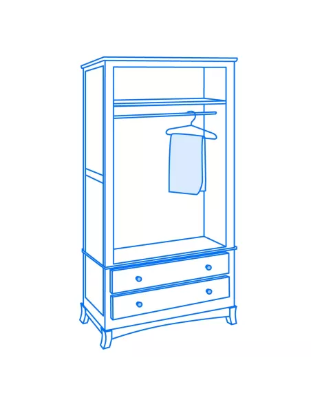 Estrutura roupeiro com pés