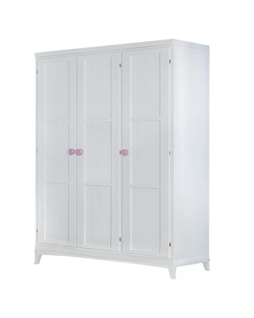 Roupeiro 3 portas com gavetas e pés