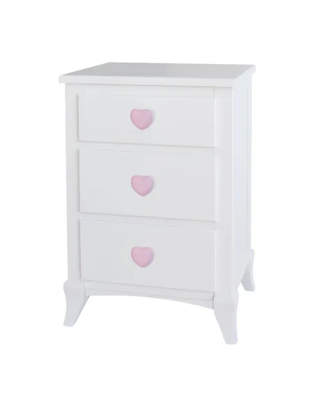 Mesa de cabeceira puxadores rosas