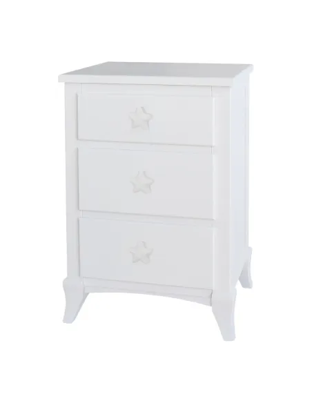 Mesa de cabeceira puxadores brancos