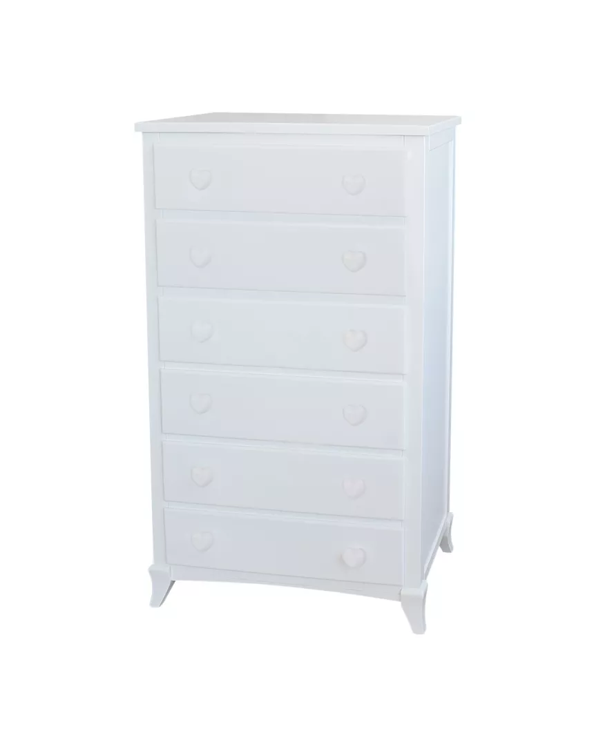 Camiseiro com puxadores corações brancos