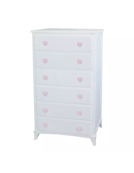 Camiseiro com puxadores corações rosa