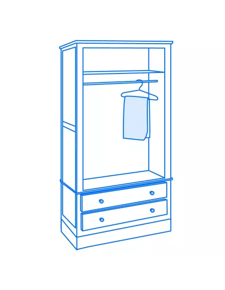 Estrutura roupeiro sem pés