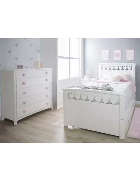 Quarto corações pés da cama