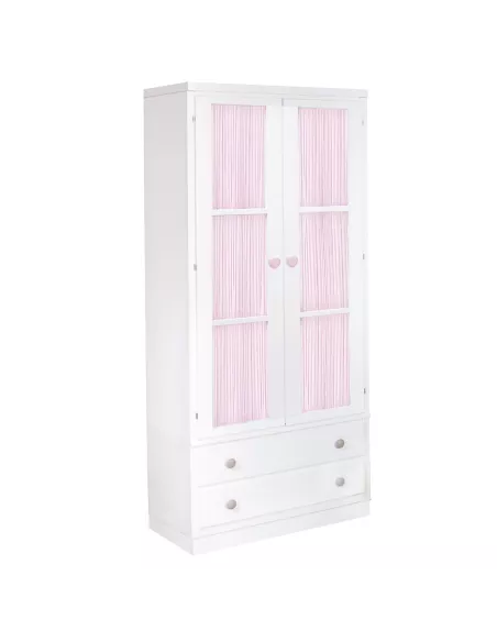 Roupeiro com cortinas rosa