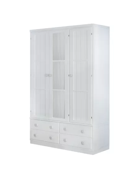 Roupeiro 3 portas com gavetas com pés