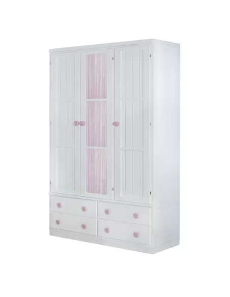 Roupeiro 3 portas com gavetas com pés