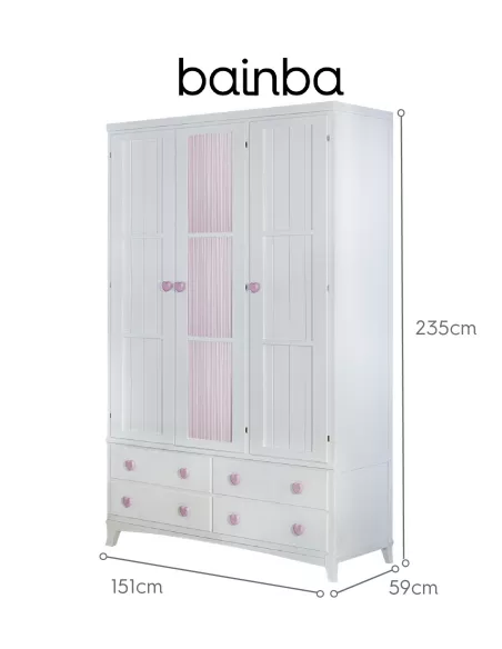 Medidas roupeiro cortinas rosa com pés