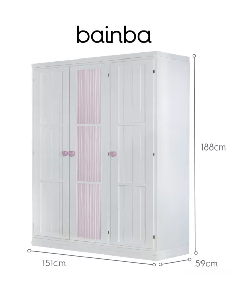 Roupeiro cortinas rosa sem pés