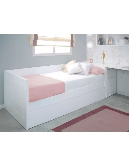 Cama lineal com proteção de parede