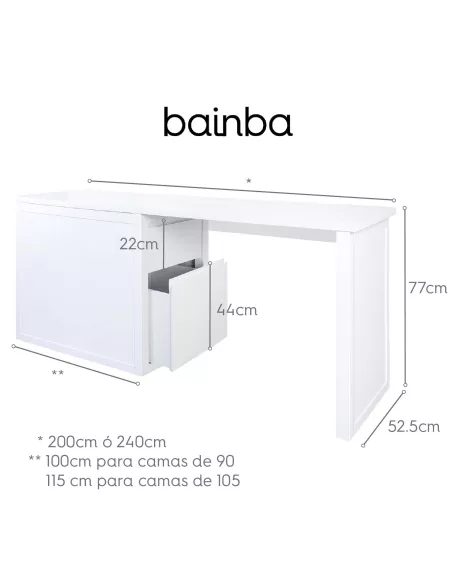Medidas secretária juvenil com gaveteiro