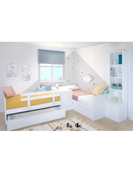 Cama dupla e cama com gavetas Lineal