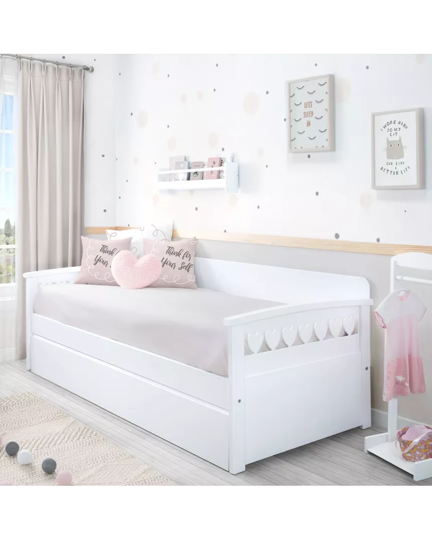 Quarto completo com cama dupla juvenil corações 2