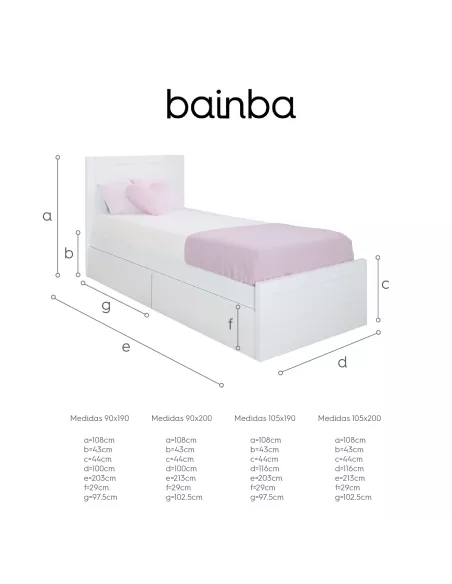 Medidas cama com gavetas Lineal