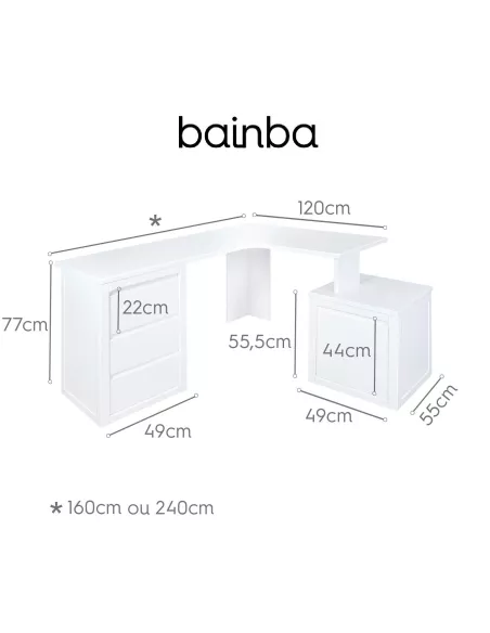 Secrtária lateral esquerdo opcional/ mesinha um gaveta