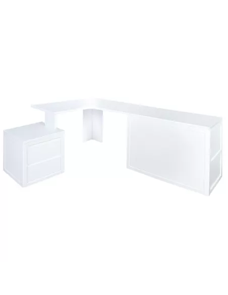 Secretária de canto com gaveteiro e mesinha Lineal