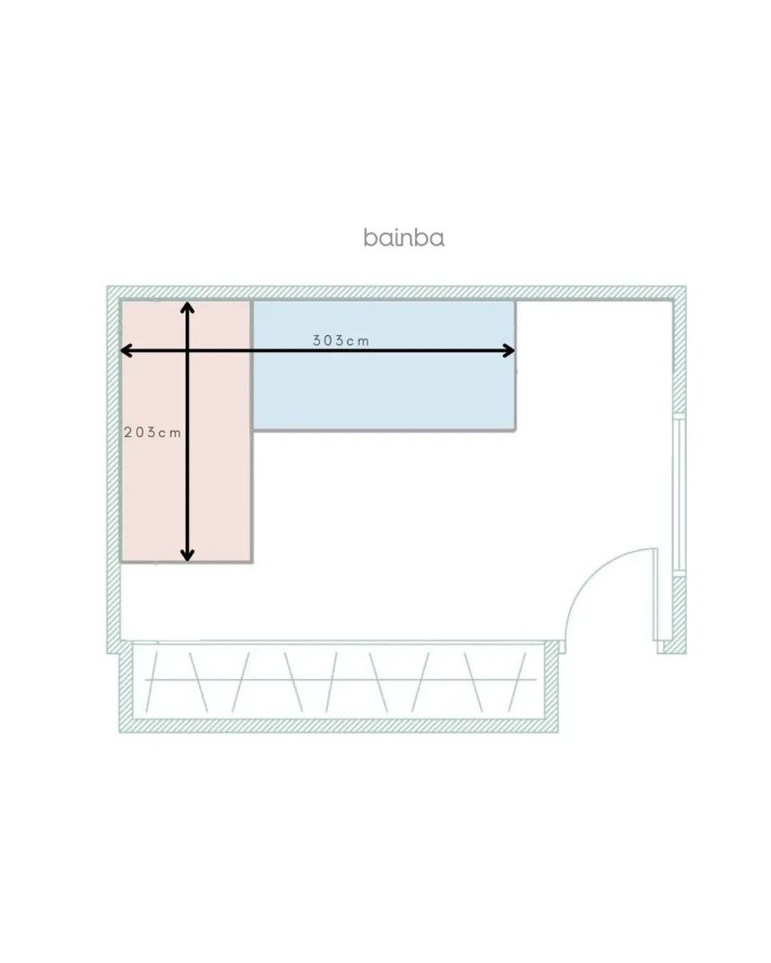 Cama infantil em L com cama dupla Lineal 2