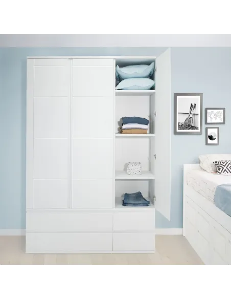 Quarto juvenil compacto Lineal. 8 gavetas