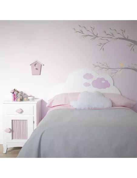 Cabeceira infantil Nuvem rosa